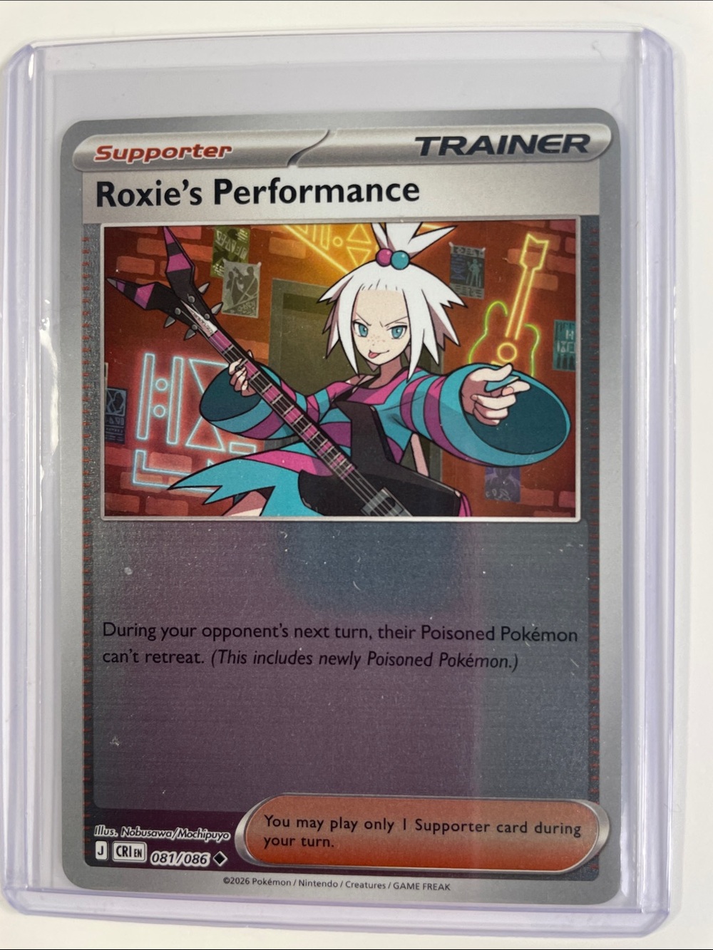 Pokemon Roxie’s Performance Trainer Card — Pink & Teal Artwork